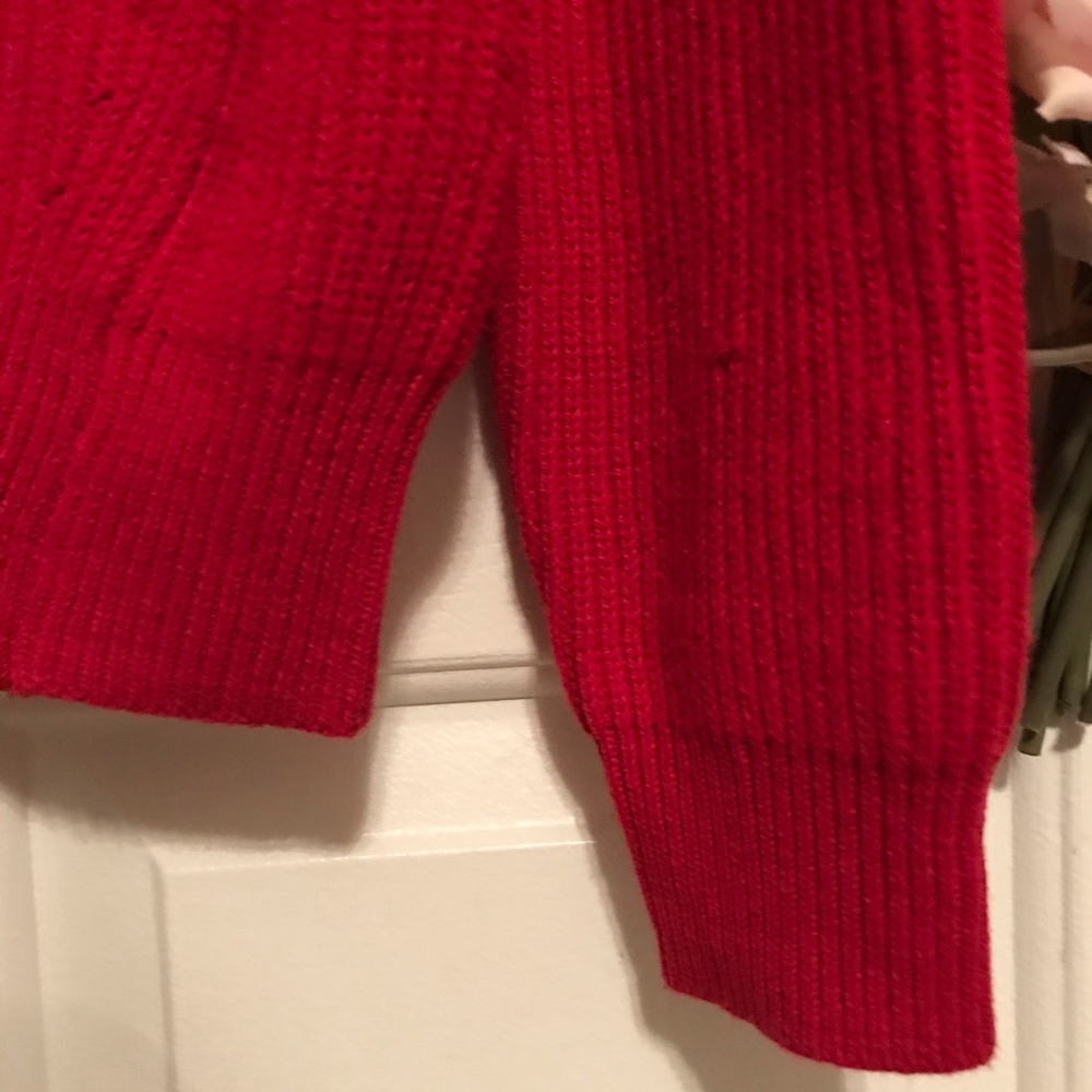 PHILOSOPHY V-NECK GOLD GROMMET RED SWEATER SIZE M - Picture 4 of 8